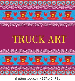 Pakistani Truck art tea cup editable eps file 