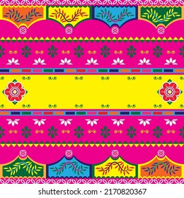 Pakistani Truck Rickshaw Art Colorful EPS 10