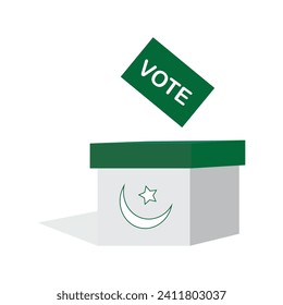 Pakistan's vote ballot box , Pakistan general election 8 February2024 concept. vector illustration 