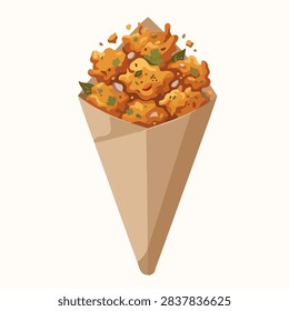 pakora Crispy indian pakora snack vector