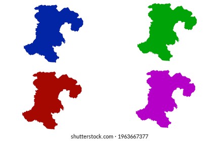Pakse city map silhouette design in laos with white background