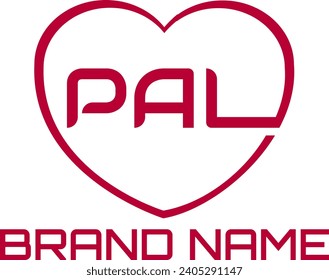 PAL initial letter with love icon