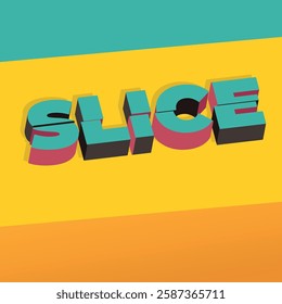 Palabra Slice en 3D lettering 