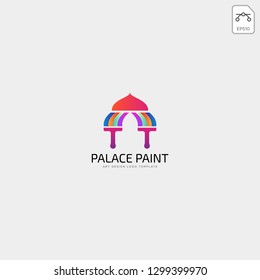 palace brush paint logo template vector icon elements