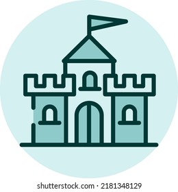 Palace building, illustration, vector on a white background.