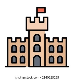 ilustración vectorial de edificio palaciego aislada en fondo blanco. Concepto de negocios de arquitectura.