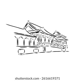 Palace complex in Forbidden city in central Beijing, landmark of China.
