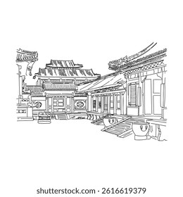 Palace complex in Forbidden city in central Beijing, landmark of China.