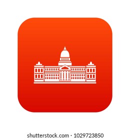 Palace of Congress in Buenos Aires, Argentina icon digital red for any design isolated on white vector illustration