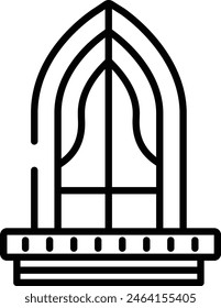 Palace door outline icon vector illustration