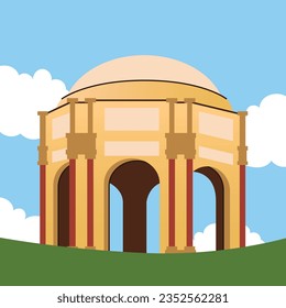 Palace Of Fine Arts Theatre vector illustration