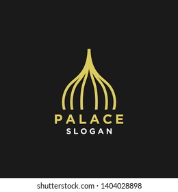 palace gold elegance logo icon designs vector illustration isolated black background