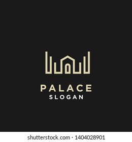 palace gold elegance logo icon designs vector illustration isolated black background