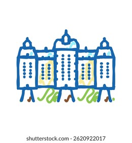 palace house doodle icon sketch vector. palace house sign. isolated symbol illustration