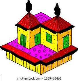 Palast, Illustration, Vektorgrafik auf weißem Hintergrund
