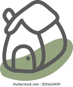 Palace house, illustration, vector, on a white background.
