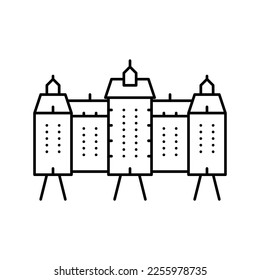 palace house line icon vector. palace house sign. isolated contour symbol black illustration