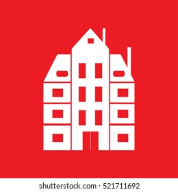 palace house villa Icon Vector Illustration