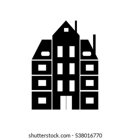 palace house villa Icon Vector Illustration