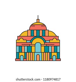 Palace icon. Cartoon palace vector icon for web design isolated on white background