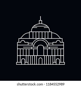 Palace icon. Outline illustration of Palace vector icon for web and advertising isolated on black background. Element of culture and traditions