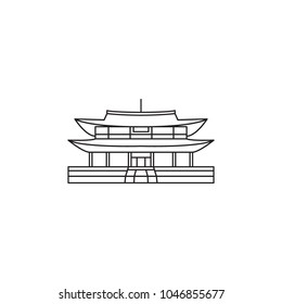Palace icon. Outline palace vector icon for web design isolated on white background
