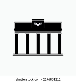 Palace Icon. Parliament Building Symbol - Vector.