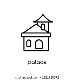 Palace icon. Trendy modern flat linear vector Palace icon on white background from thin line Fairy Tale collection, editable outline stroke vector illustration