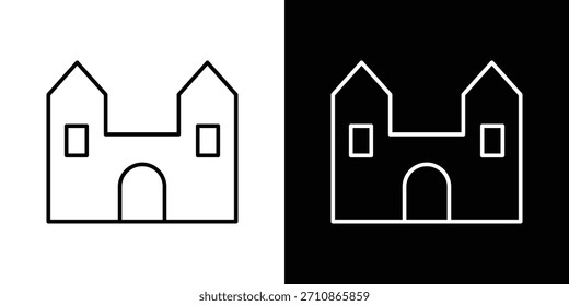 Iconos del palacio. iconos del vector del dibujo de la línea