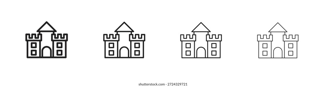 Palace icons for mobile concept and web design color editable