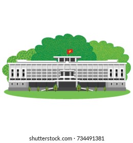 Palace in illustration, Independence Palace in Sai Gon - Vietnam