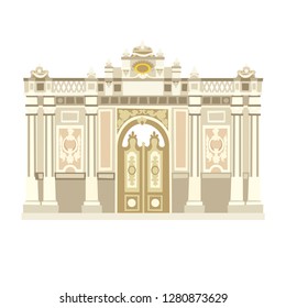 Palace, Istanbul landmarks. Cartoon style vector illustration, isolated on white background