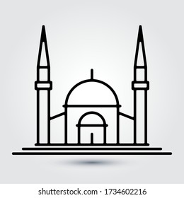 Palace line icon, outline vector sign, linear style pictogram isolated on white. Symbol, logo illustration. Eps10 vector illustration.
