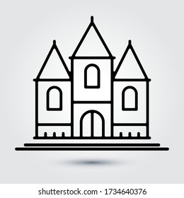 Palace line icon, outline vector sign, linear style pictogram isolated on white. Symbol, logo illustration. Editable stroke. Eps10 vector illustration.