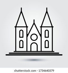 Palace line icon, outline vector sign, linear style pictogram isolated on white. Symbol, logo illustration. Editable stroke. Eps10 vector illustration.