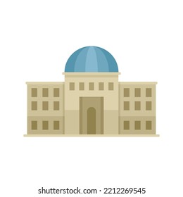 Palace parliament icon. Flat illustration of Palace parliament vector icon isolated on white background