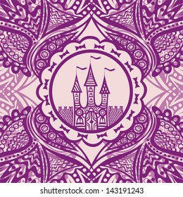 Palace pattern frame ornament nature background vector illustration