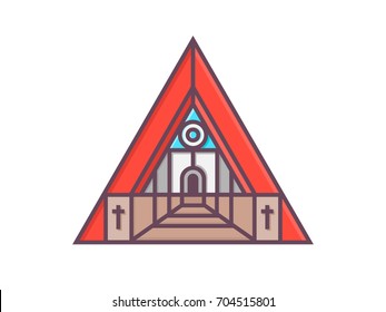 the Palace in the shape of a pyramid with a cross and a window in the mind's eye