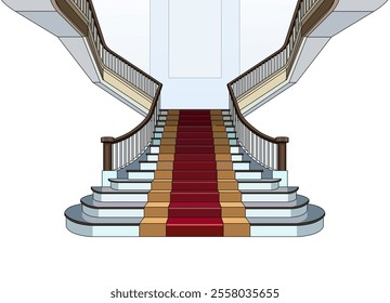 Palace Steps Vector, Steps Vector Design, Old Castle Stairs vector Illustration