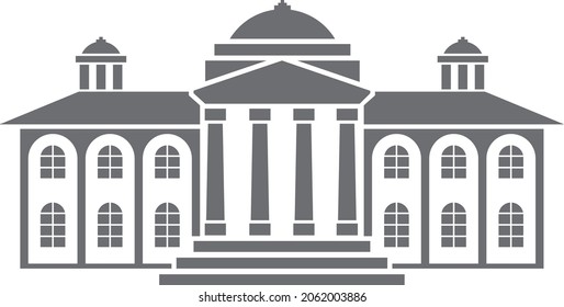 Palace in vector. Building with columns.