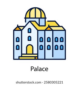 palace vector icon design illustration, filled line style