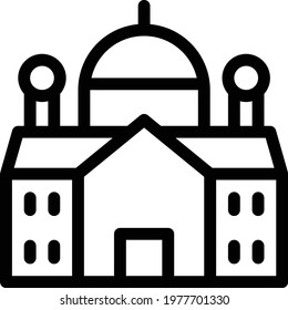 palace vector thin line icon