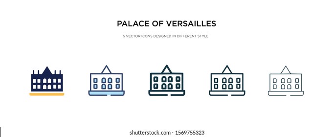 palace of versailles icon in different style vector illustration. two colored and black palace of versailles vector icons designed in filled, outline, line and stroke style can be used for web,