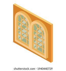 Palace window icon. Isometric illustration of palace window vector icon for web