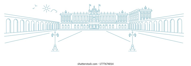 Palacio Real Madrid vector illustration