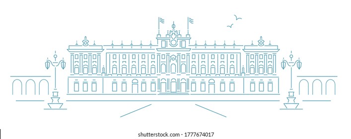 Palacio Real Madrid vector illustration