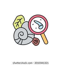 Palaeontology color line icon. Isolated vector element. Outline pictogram for web page, mobile app, promo
