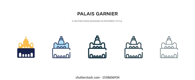 palais garnier icon in different style vector illustration. two colored and black palais garnier vector icons designed in filled, outline, line and stroke style can be used for web, mobile, ui