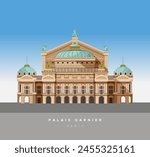 The Palais Garnier - Landmark Opera House - Paris France Stock Illustrationas EPS 10 File