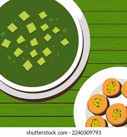 palak paneer flat style illustration vector design